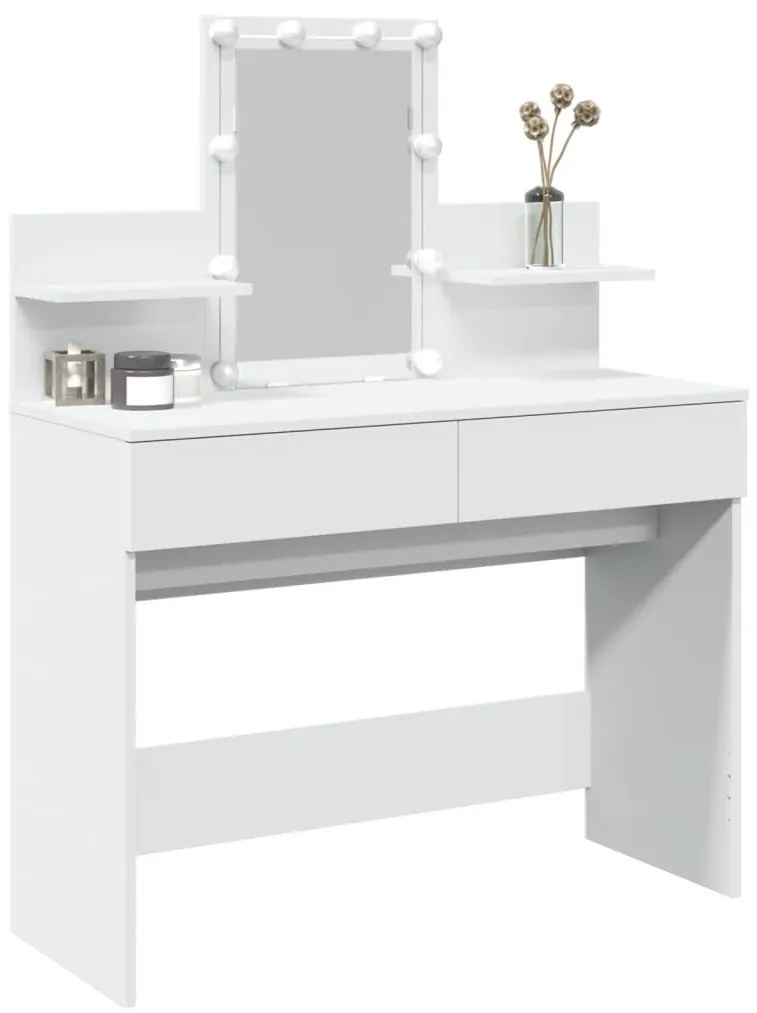 Toucador com LEDs 100x40x130 cm branco