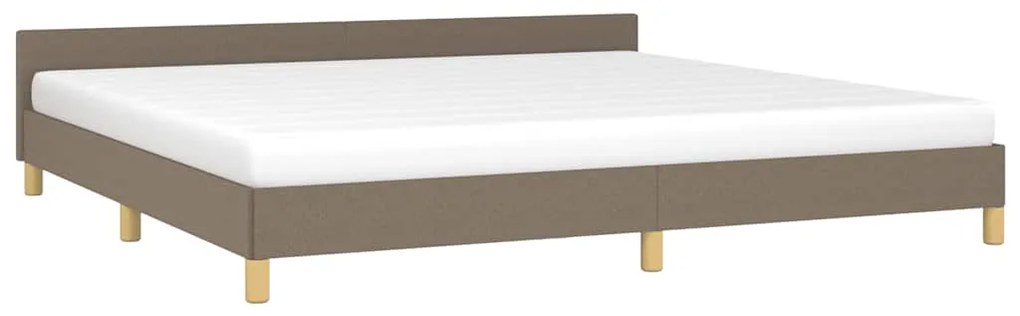 Cama sem colchão 200x200 cm tecido cinzento-acastanhado