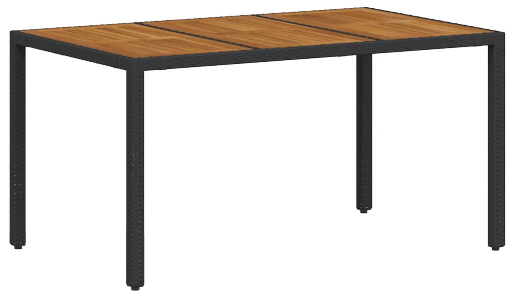 Conjunto de Jantar de Jardim vidaXL 7 Peças Preto em Rattan Poly