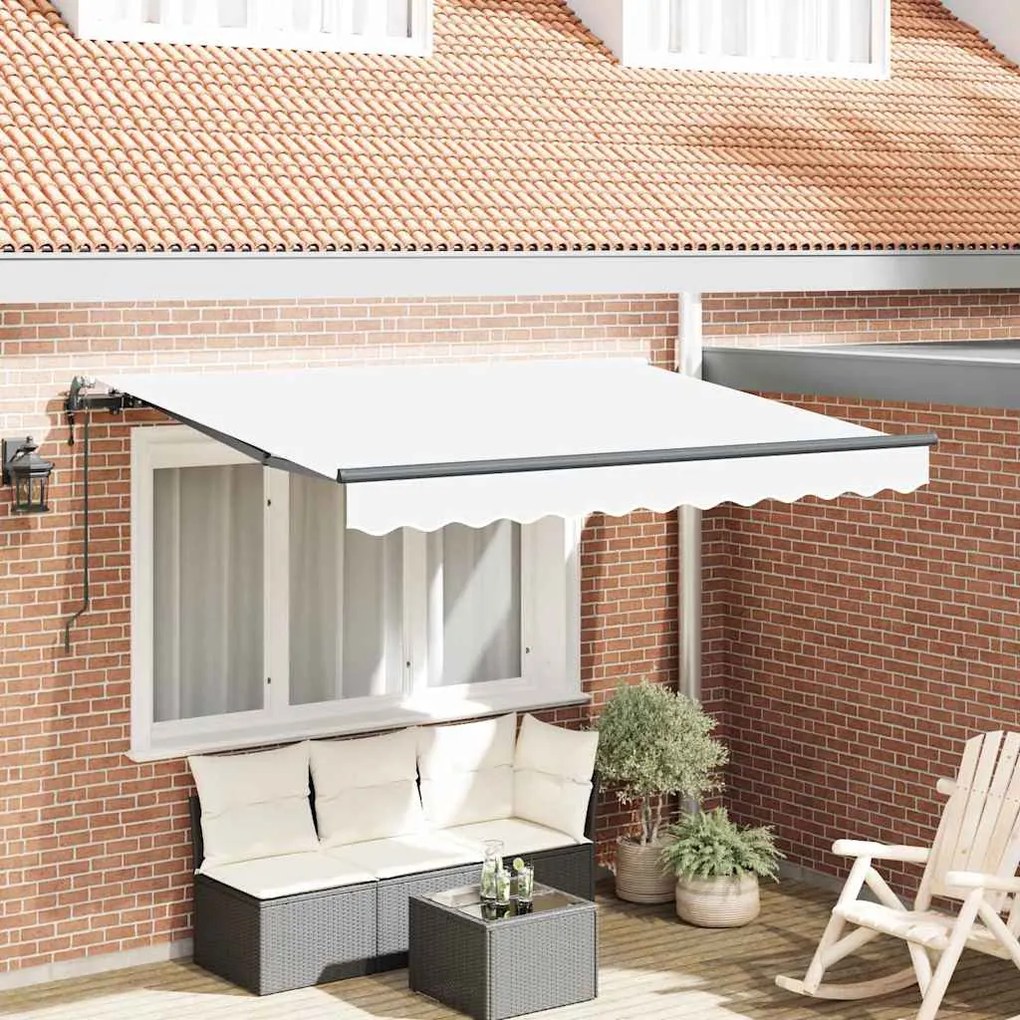 vidaXL Toldo Retrátil Branco 300 x 200 cm Poliéster, Alumínio