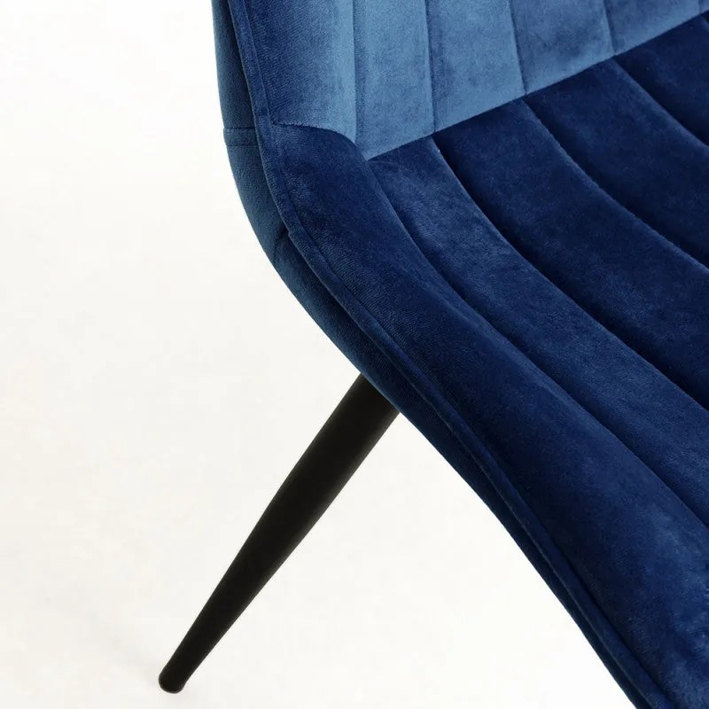 Conjunto de 2 Cadeiras Abba em Veludo Azul - Design Nórdico