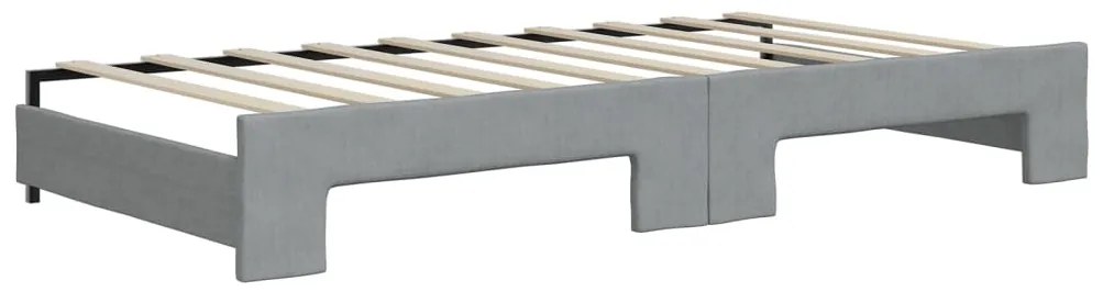 Sofá-cama c/ gavetão e gavetas 90x190 cm tecido cinzento-claro