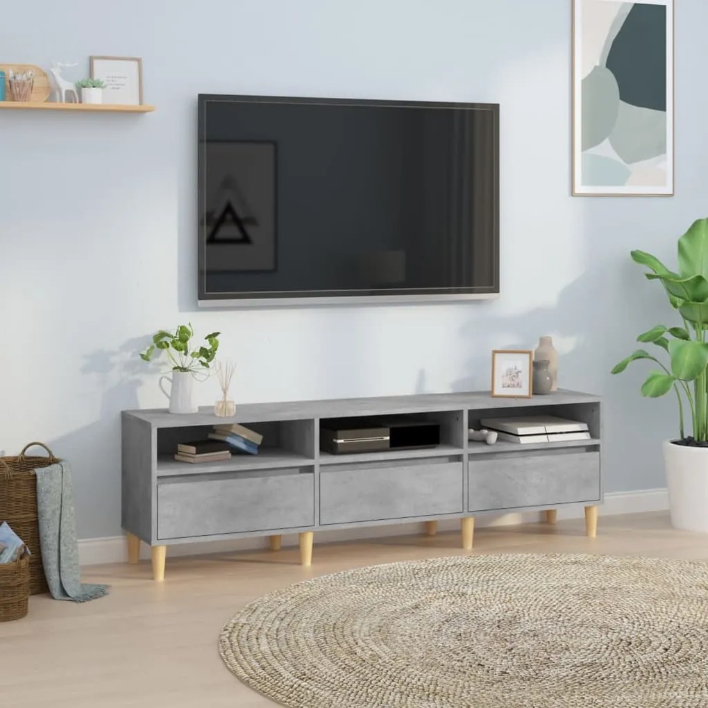 vidaXL Móvel de TV 150x30x44,5 cm derivados de madeira cinza cimento