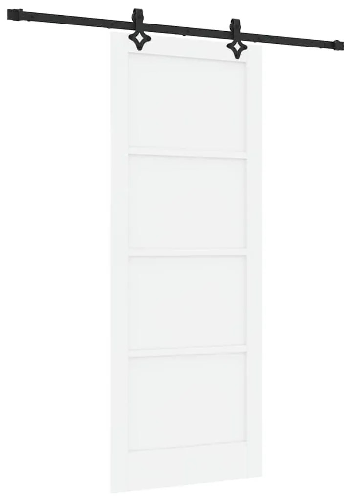 Porta Deslizante vidaXL com Conjunto de Ferragens Branca 83x211 cm Mad