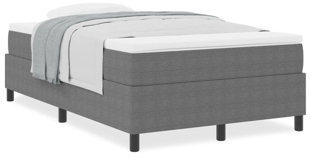 Cama Box Spring com Colchão Cinza Claro 120x200 cm Tecido de Veludo Co