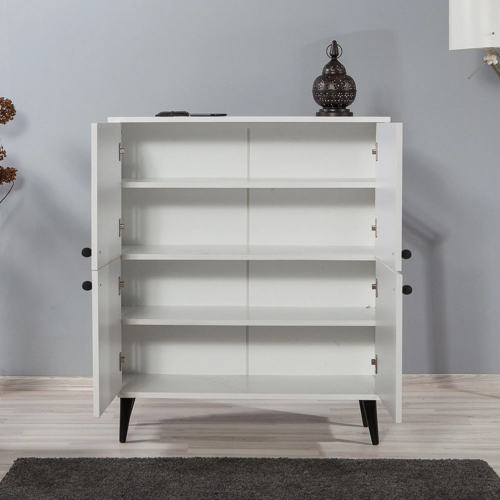 Armário Multiuso Multilux – Branco, Preto, Amarelo – 95x111x36 cm