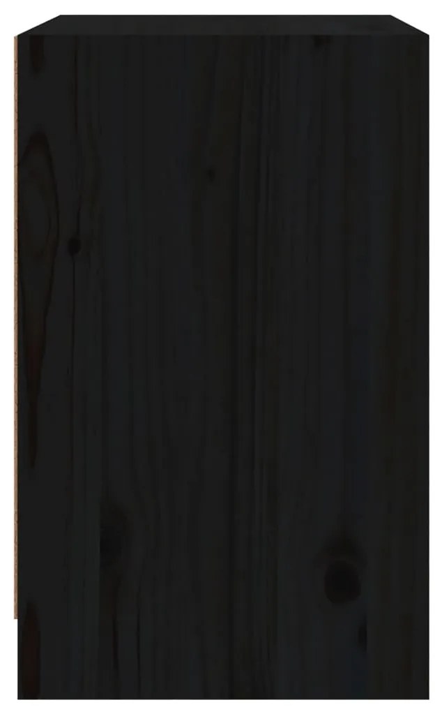 Mesas de cabeceira 2 pcs 40x31x50 cm pinho maciço preto