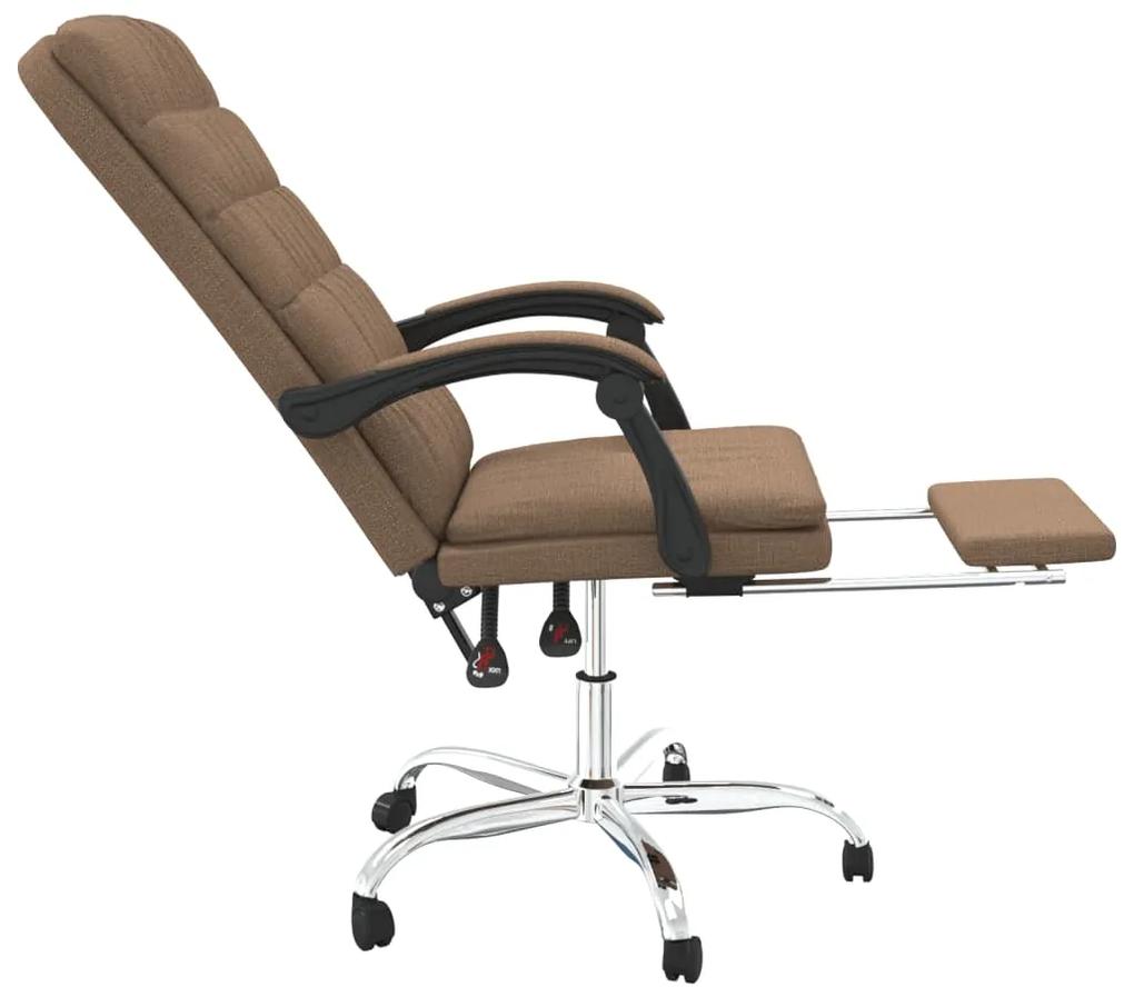 Cadeira de escritório reclinável tecido castanho