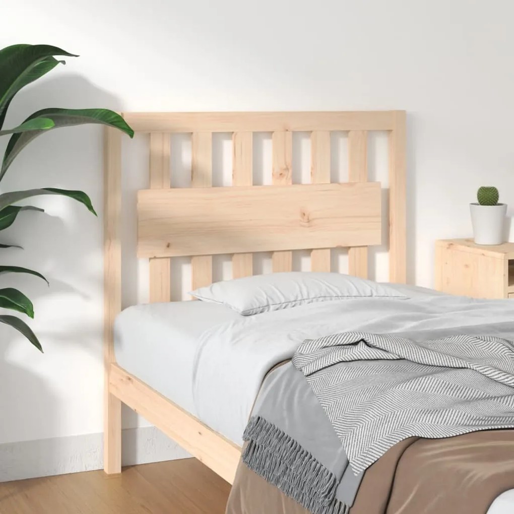 vidaXL Cabeceira de cama 95,5x4x100 cm pinho maciço