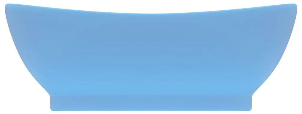 Lavatório luxuoso oval 58,5x39 cm cerâmica azul-claro mate