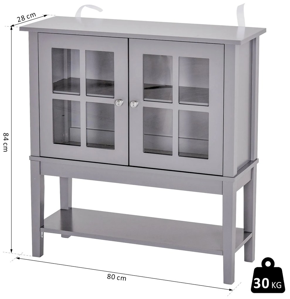 Móveis Auxiliares Compactos Aparador multifuncional 80x28x84cm Cinza