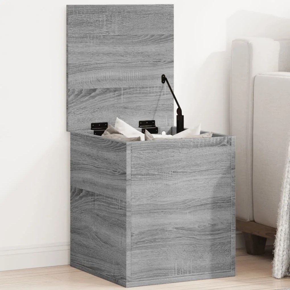 vidaXL Caixa de arrumação 40x42x46 cm derivados madeira cinza sonoma
