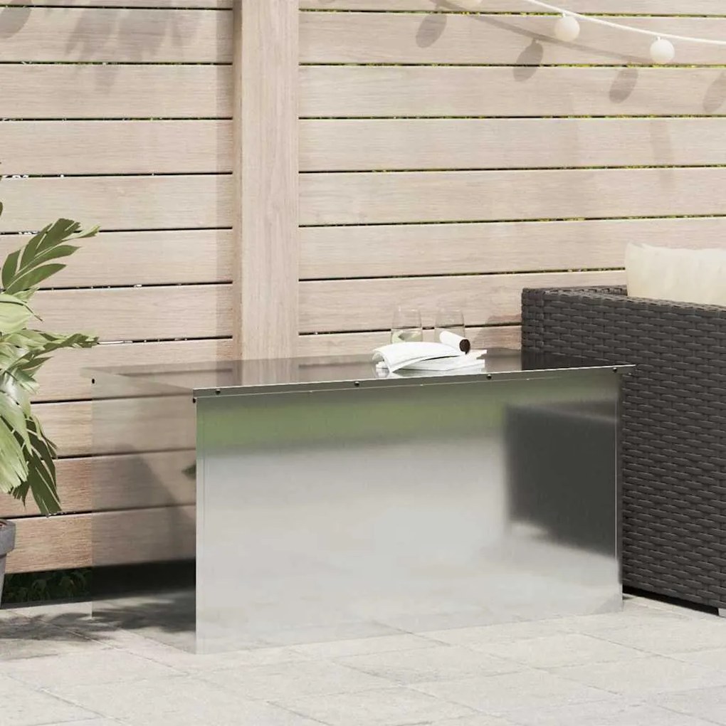 vidaXL Caixa de Armazenamento Externa Prateado 100 x 50,5 x 50 cm Aço