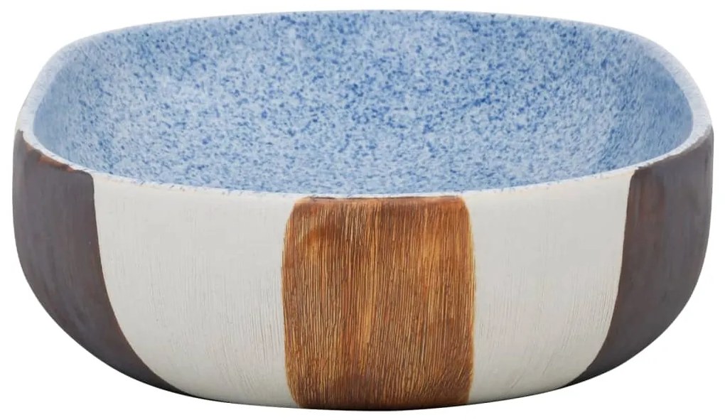 Lavatório de bancada oval 59x40x14 cm cerâmica multicor