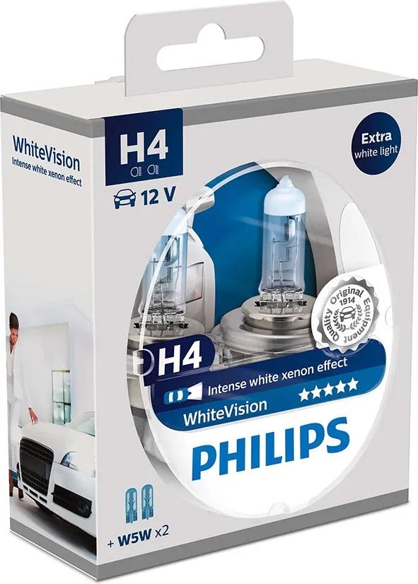 CONJUNTO 2x Lâmpada de carro Philips WHITEVISION 12342WHVSM H4 PX26d/60W/55W/12V
