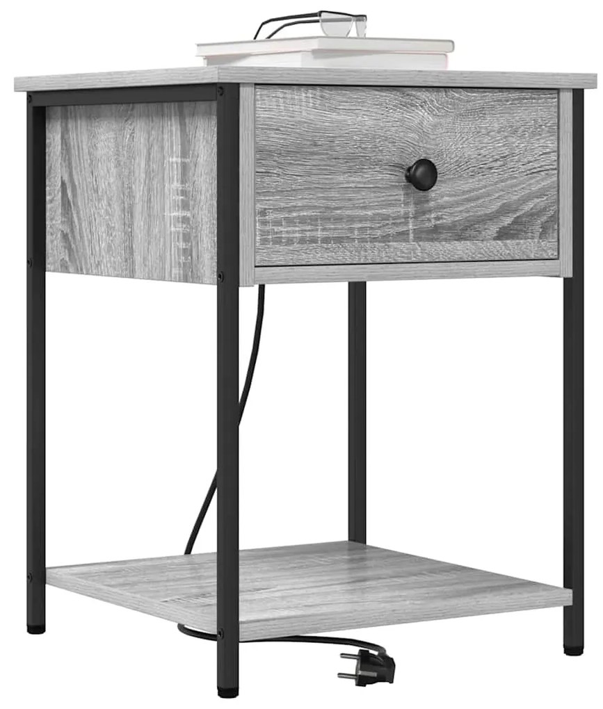 Armário de Cabeceira com gaveta Sonoma cinzento 42 x 41 x 56 cm