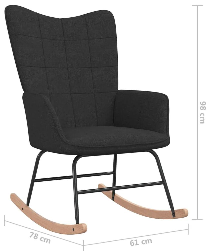 Cadeira de baloiço com banco tecido preto