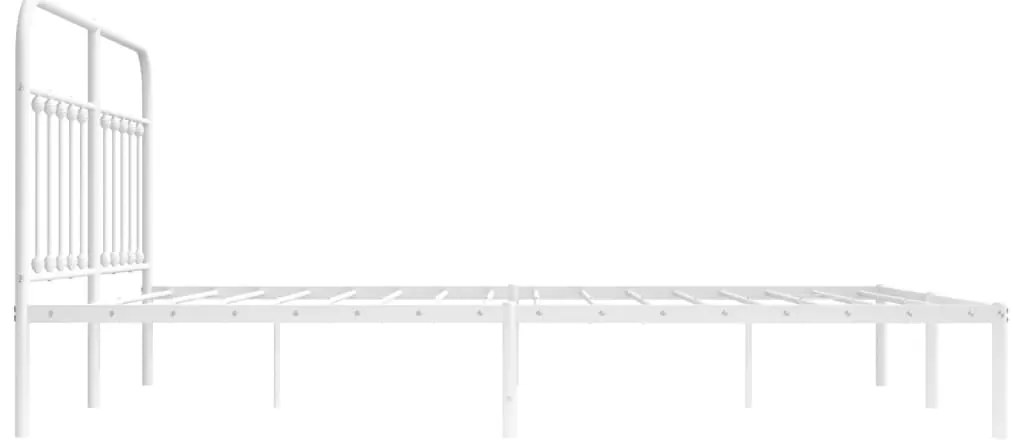 Estrutura de cama com cabeceira 160x200 cm metal branco