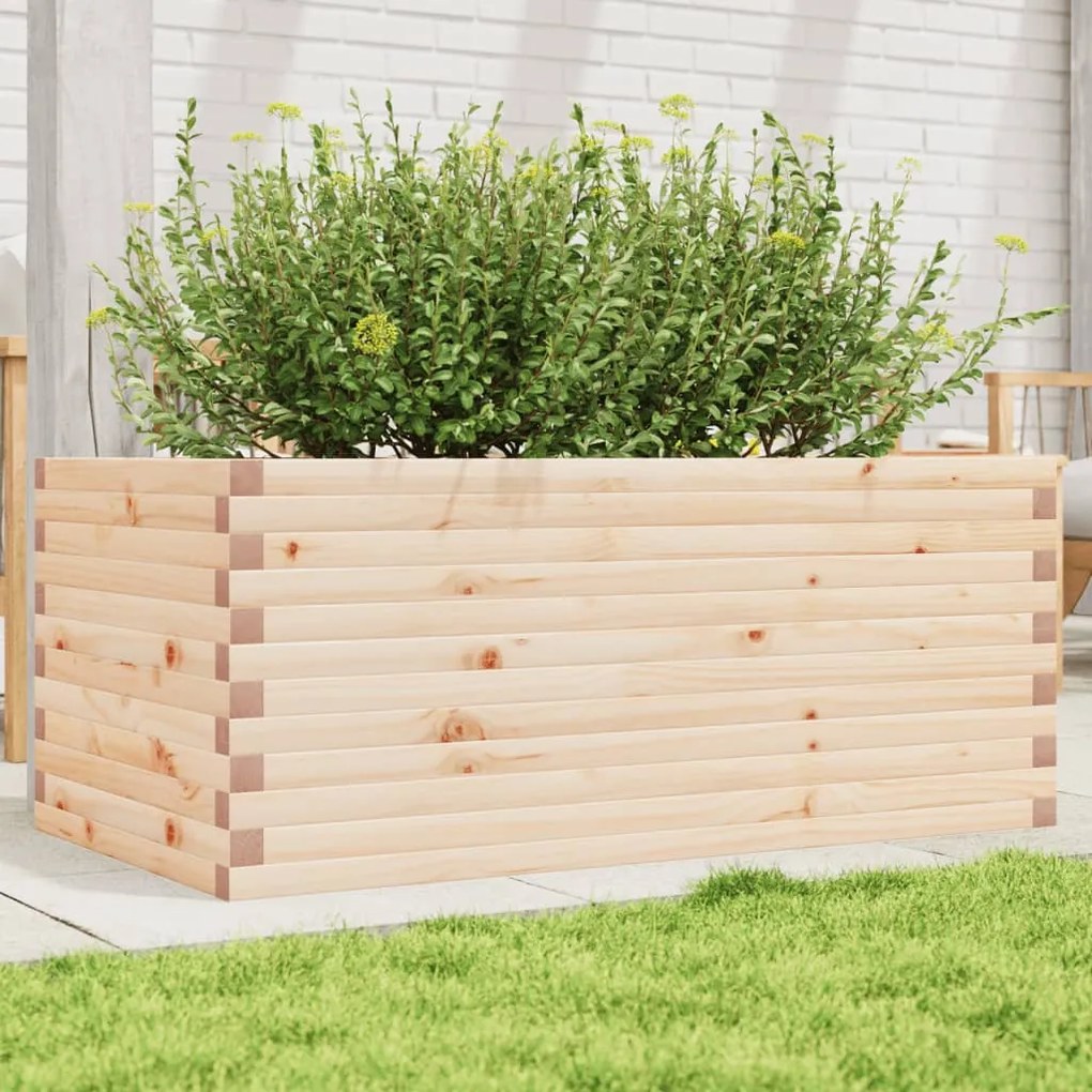 vidaXL Vaso/floreira de jardim 110x60x45,5 cm madeira de pinho maciça
