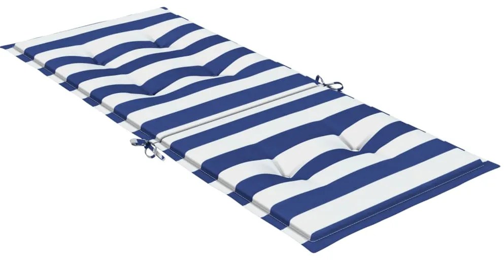 Almofadões cadeira encosto alto 6 pcs tecido riscas azul/branco