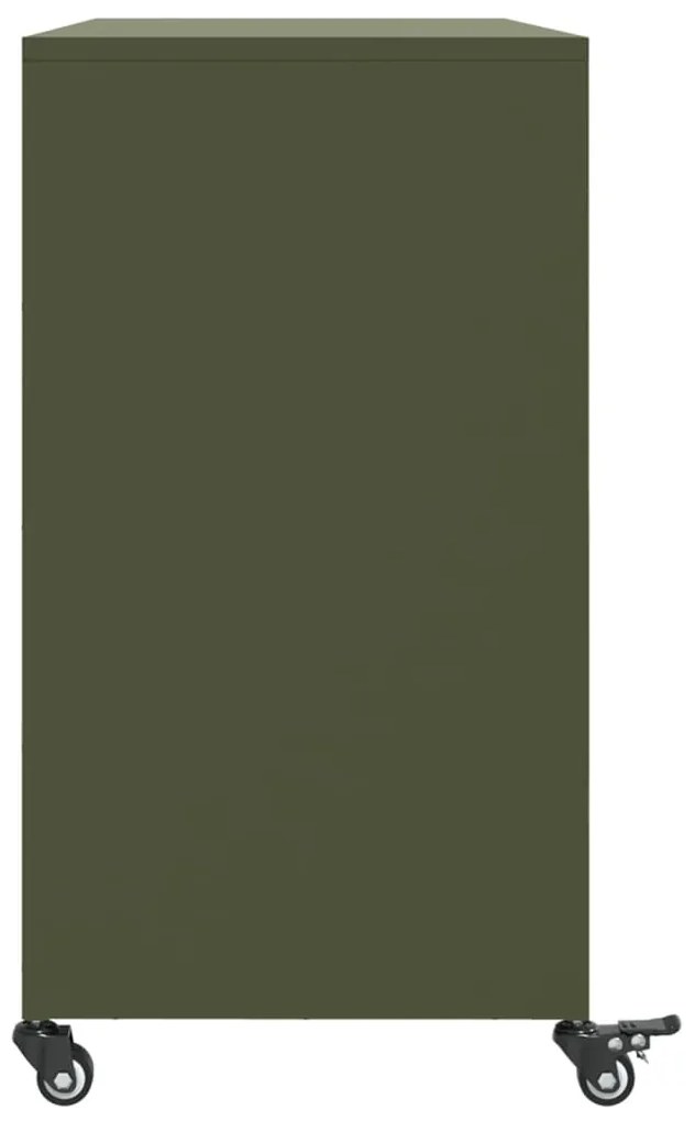 Aparador 100,5x39x72 cm aço verde-azeitona