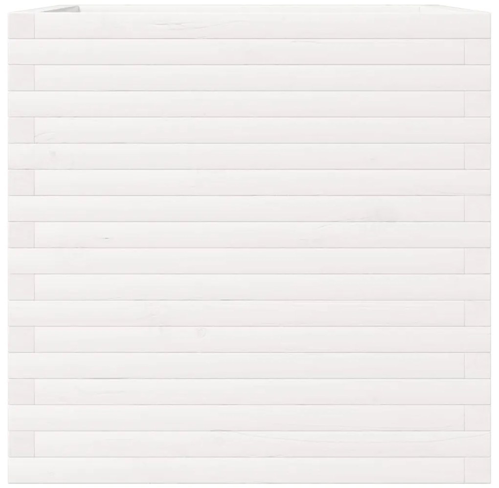 Vaso/floreira de jardim 70x70x68,5 cm pinho maciço branco