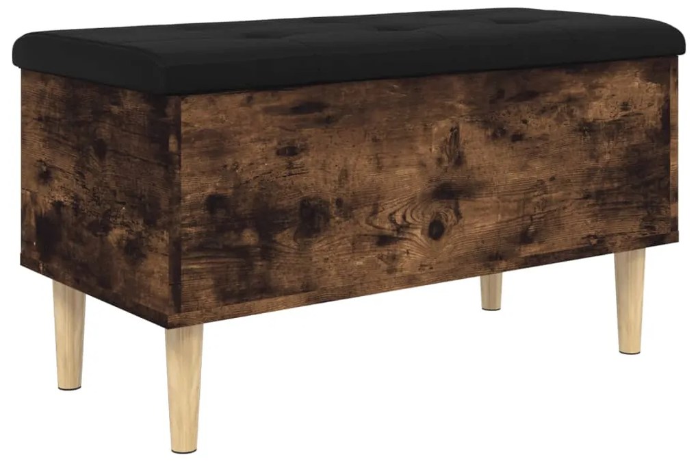 Banco de arrumação 82x42x46cm derivados madeira carvalho fumado