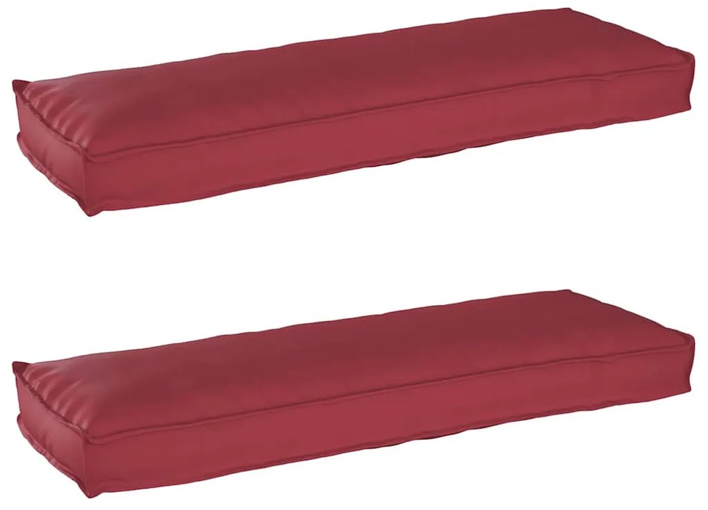 Almofadas de Pallet para Banco 2 Peças Vermelho Vinho 120 x 40 x 8 cm