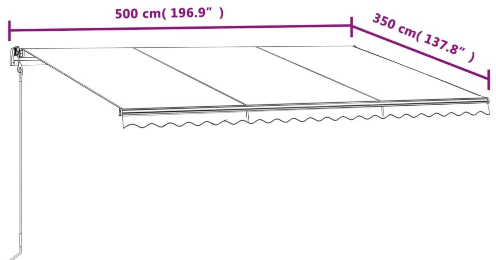 Toldo retrátil automático 500x350 cm antracite