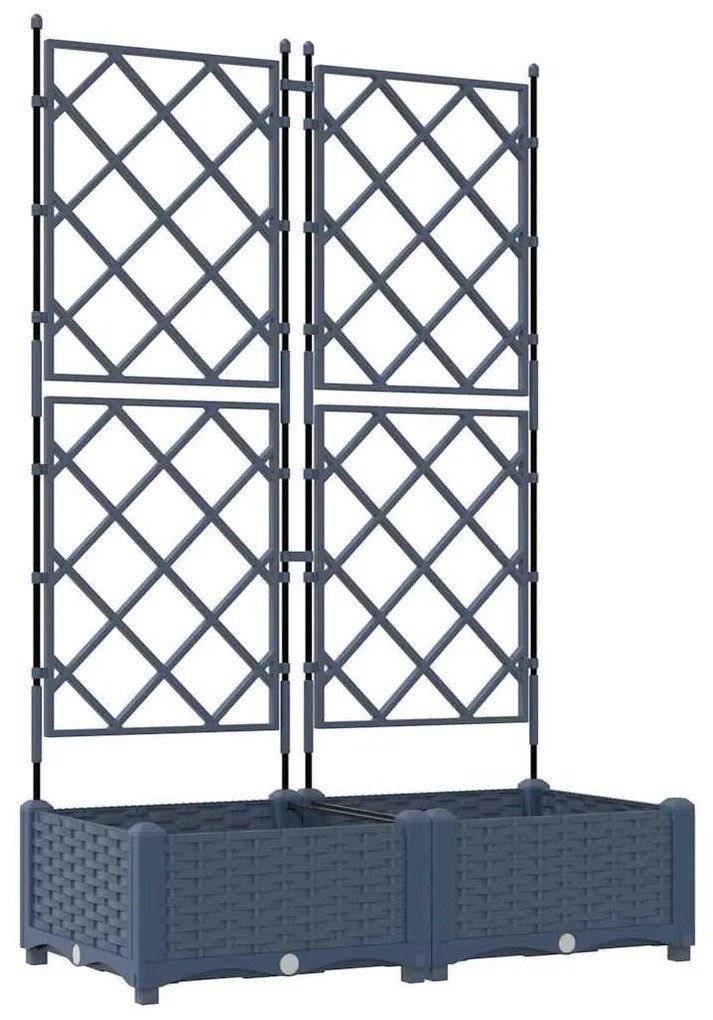 Vaso de Jardim com Treliça 2 pcs Cinza 80x40x125.5 cm