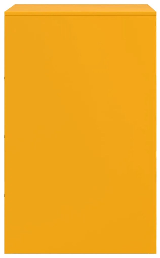 Mesa de cabeceira 34,5x39x62 cm aço amarelo mostarda