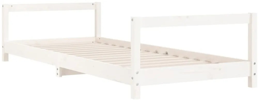 Estrutura de cama infantil 80x200 cm pinho maciço branco