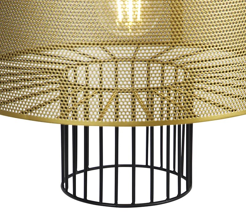 Candeeiro de suspensão design dourado com preto 30 cm - Tess Design