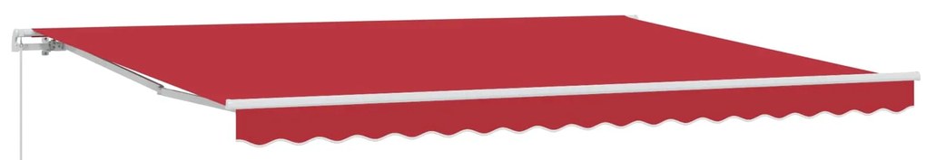 vidaXL Toldo Manual Vermelho 450 x 300 x 165 cm Poliéster e Metal