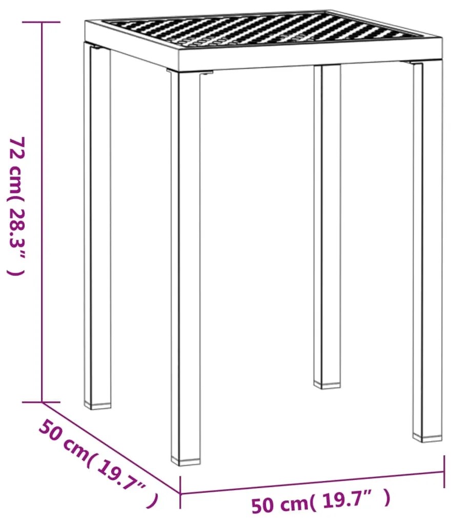 Mesa de jardim 50x50x72 cm aço antracite