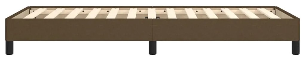 Estrutura de cama sem colchão 100x200 cm tecido castanho-escuro