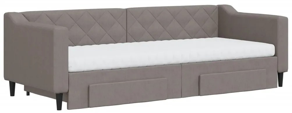 Sofá-cama c/ gavetão/gavetas 80x200 cm tecido cinza-acastanhado