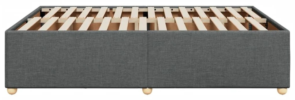 Estrutura de cama sem colchão 140x190 cm tecido cinzento-escuro