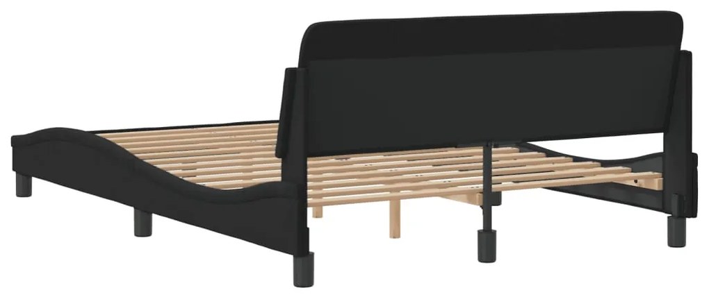 Estrutura de cama sem colchão 140x200 cm veludo preto