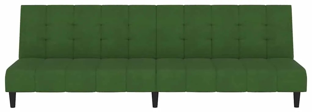 Sofá-cama de 2 lugares veludo verde-escuro