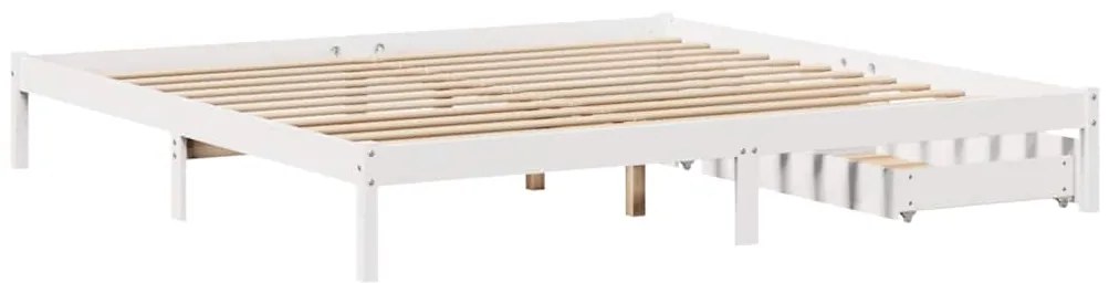 Cama sem colchão 180x200 cm madeira de pinho maciça branco