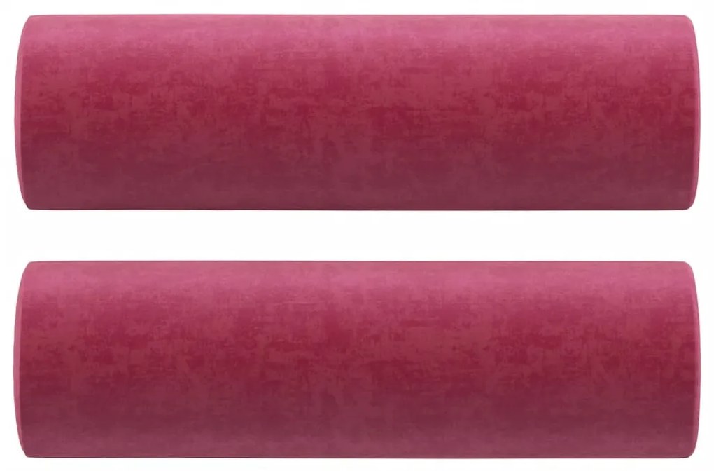 Sofá 2 lug. + almofadas decorativas 120cm veludo vermelho tinto