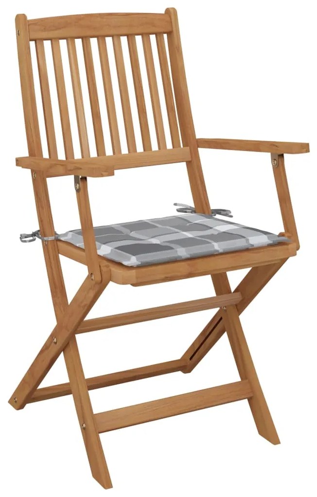 Cadeiras de jardim dobráveis c/ almofadões 2 pcs acácia maciça