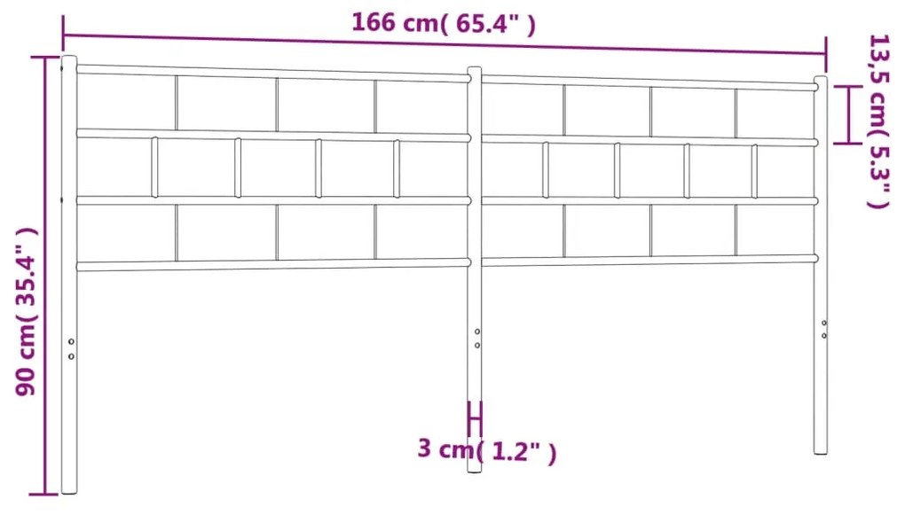 Cabeceira de cama 160 cm metal branco