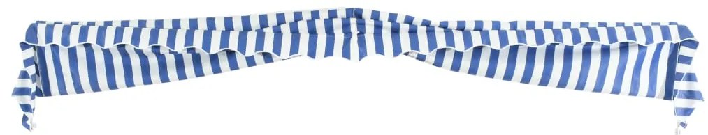 Toldo bistrô 400x120 cm azul e branco