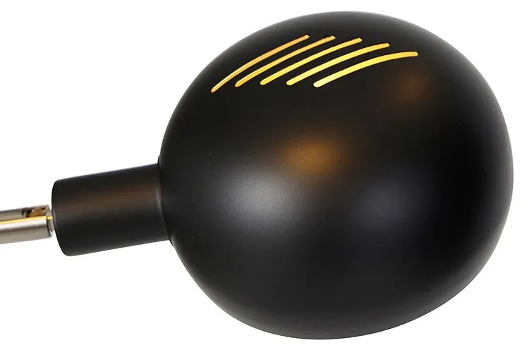 LED Candeeiro de pé inteligente preto 5 luzes incl. Wifi B35 - Sixties Design