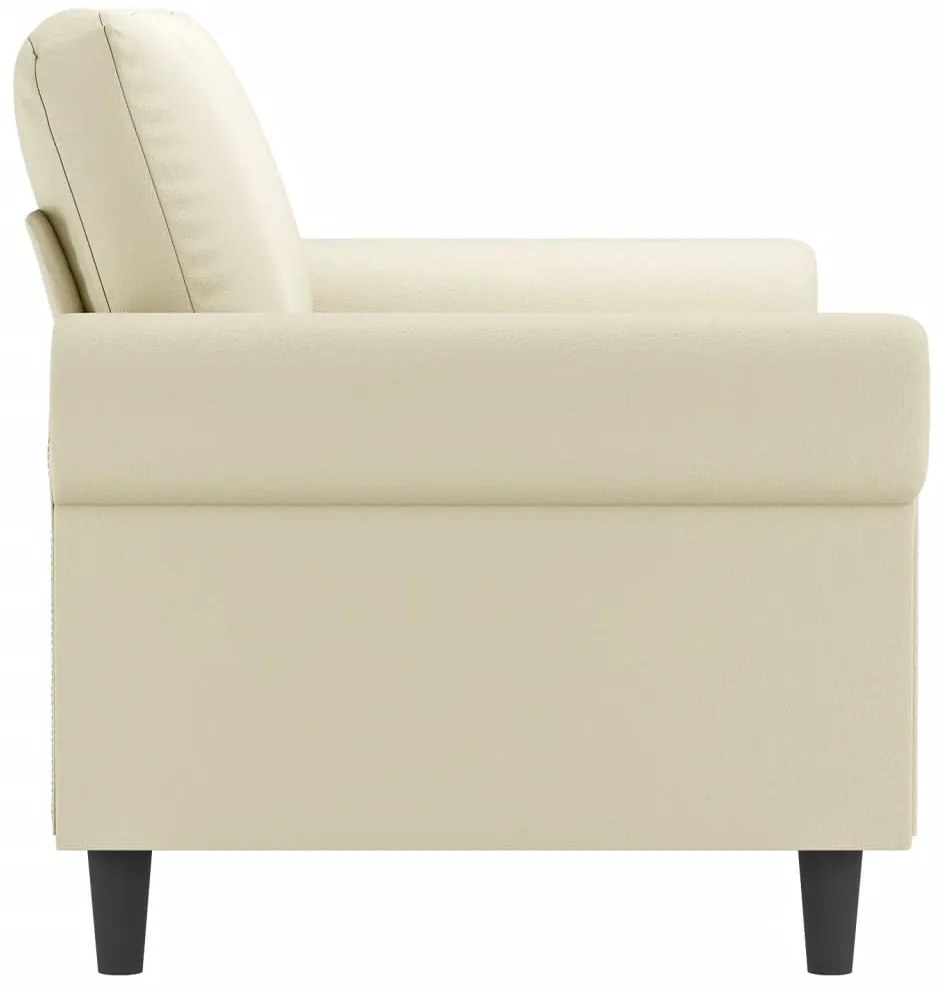 Sofá de 2 lugares 140 cm couro artificial cor creme