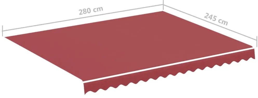 Tecido de substituição para toldo 3x2,5 m bordô