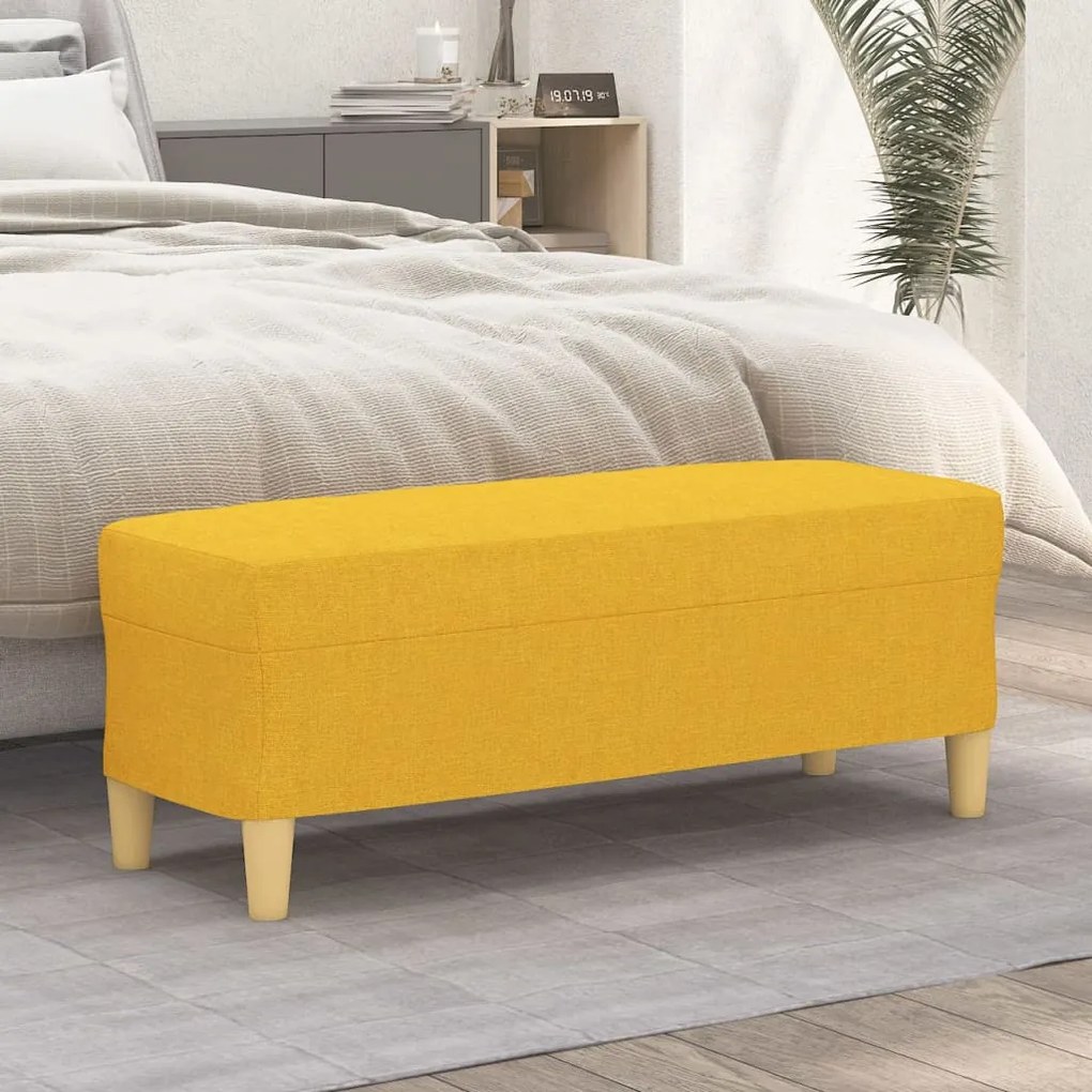 vidaXL Banco 100x35x41 cm tecido amarelo-claro