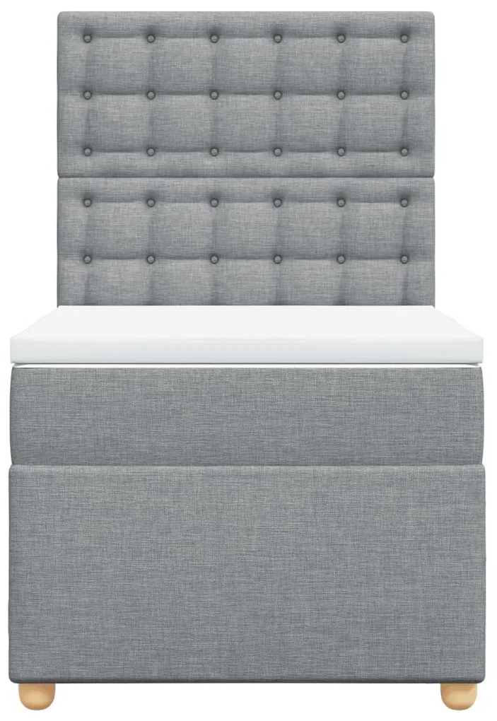 Cama com molas/colchão 90x190 cm tecido cinzento-claro